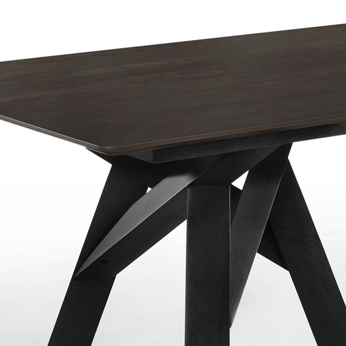 black timber table